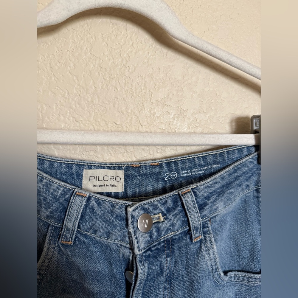 PILCRO reworked high rise tapered jeans size 29 in blue barrel‎ balloon - Picture 6 of 9